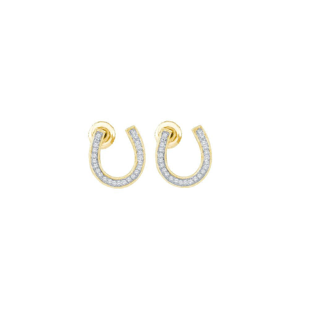 1-6CTW-Diamond HORSE-SHOE EARRING