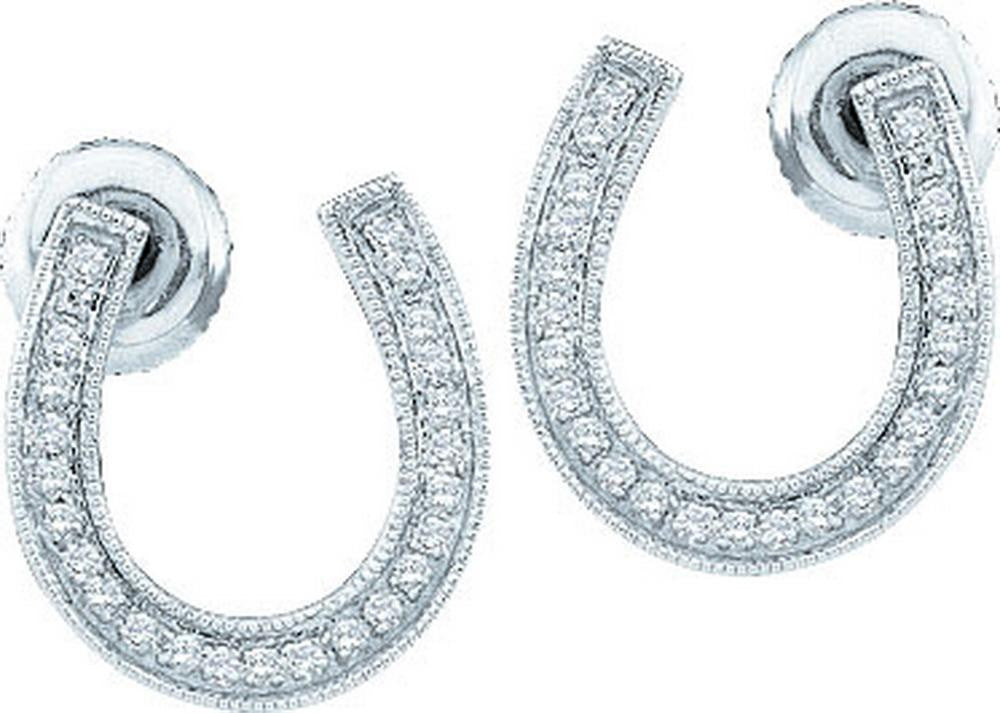 1-6CTW-Diamond HORSE-SHOE EARRING