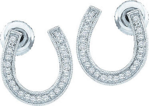 1-6CTW-Diamond HORSE-SHOE EARRING