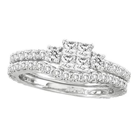 14KT White Gold 1.50CTW  DIAMOND INVISIBLE BRIDAL SET