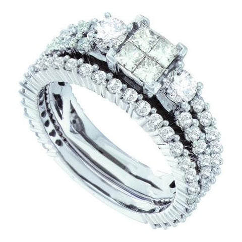 14K White-gold 2.0CTW DIAMOND INVISIBLE BRIDAL SET