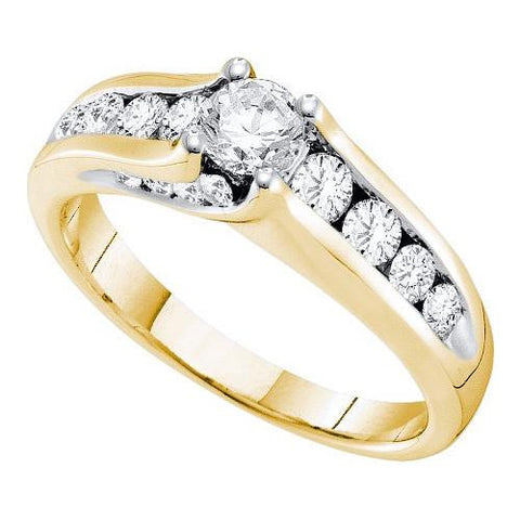 14K Yellow-gold 1.00CT DIAMOND 0.33CT  ROUND CENTER BRIDAL RING