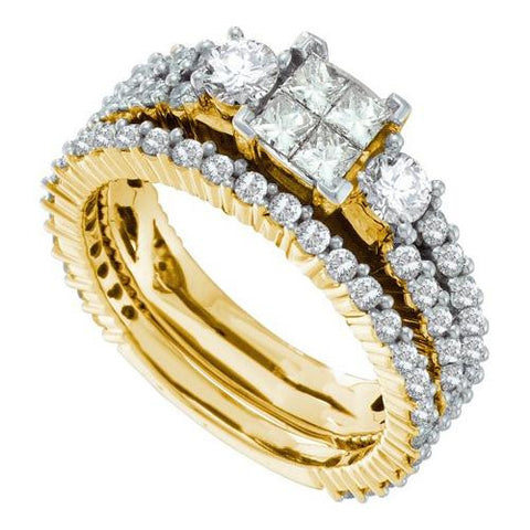 14K Yellow-gold 2.00CTW DIAMOND INVISIBLE BRIDAL SET