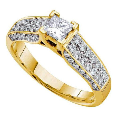 14KT Yellow Gold 0.93CTW DIAMOND 0.38CTW-CPR BRIDAL RING