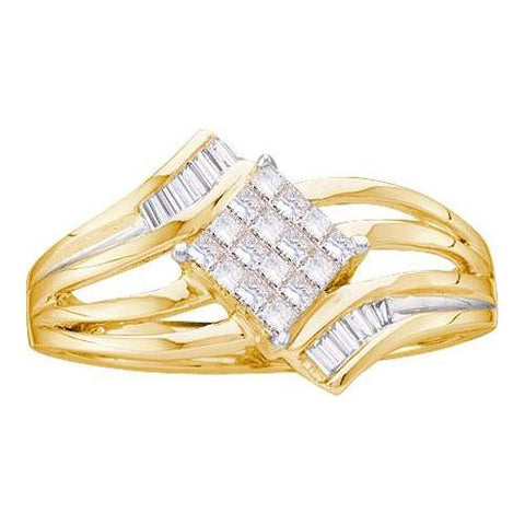 14KT Yellow Gold 0.25CTW DIAMOND INVISIBLE RING