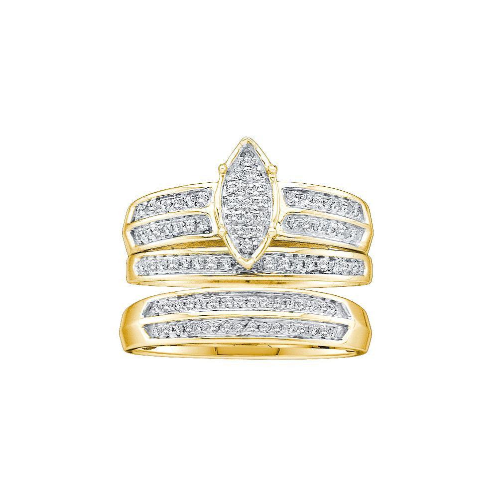 1-4CTW-Diamond MICRO-PAVE TRIO-SET