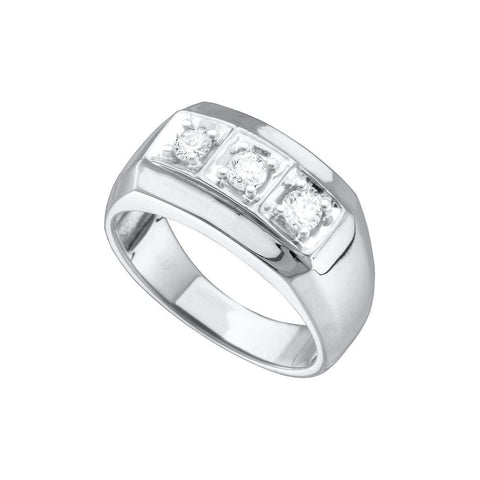 1-2CT-Diamond 3-STONE MENS BAND