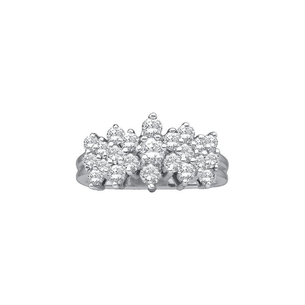 1 CTW-Diamond CLUSTER RING