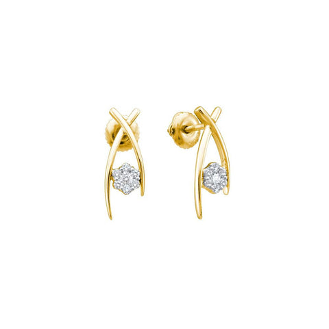 1-4CT-Diamond FLOWER EARRING