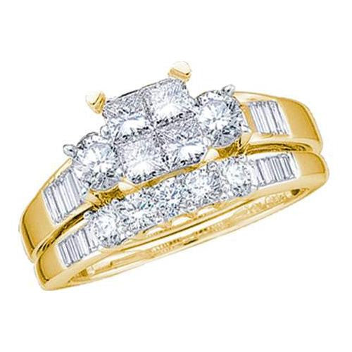 10KT Yellow Gold 1.00CTW  DIAMOND  INVISIBLE BRIDAL SET