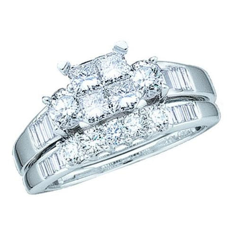 10KT White Gold 1.00CTW DIAMOND INVISIBLE BRIDAL SET