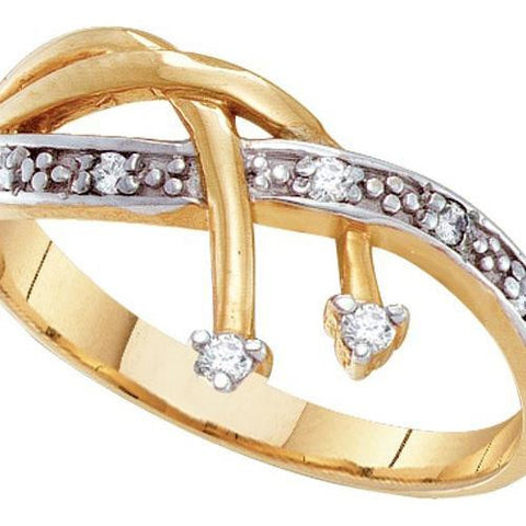 10K Yellow-gold 0.09CT DIAMOND LADIES  FASHION RING