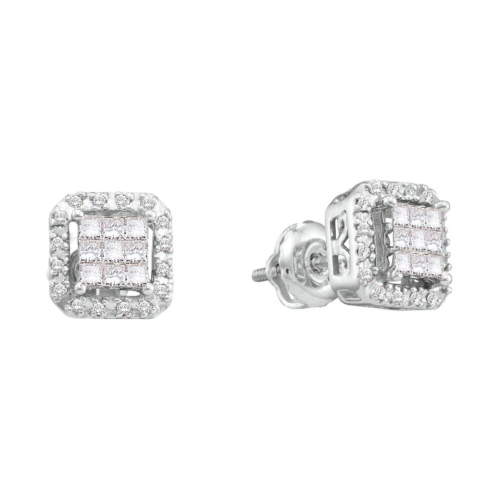 1-3CT-Diamond INVISIBLE EARRINGS