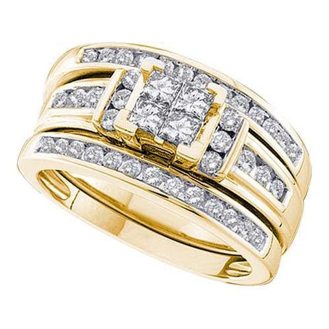 14KT Yellow Gold 1.00CTW DIAMOND  INVISIBLE BRIDAL  SET