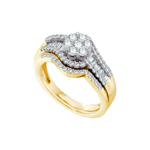 1 CTW-Diamond FLOWER RING