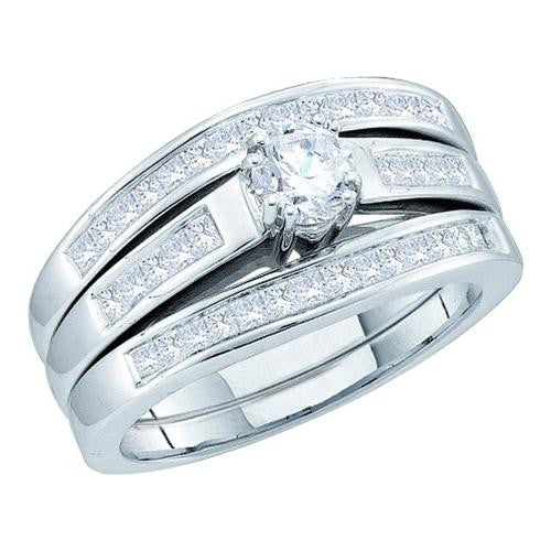 14KT White Gold 1.00CTW DIAMOND LADIES  BRIDAL SET