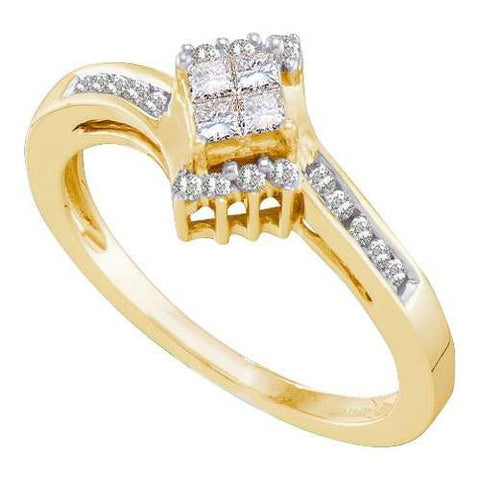 14KT Yellow Gold 0.25CTW DIAMOND INVISIBLE RING