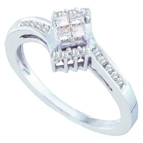 14KT White Gold 0.25CTW DIAMOND LADIES INVISIBLE RING