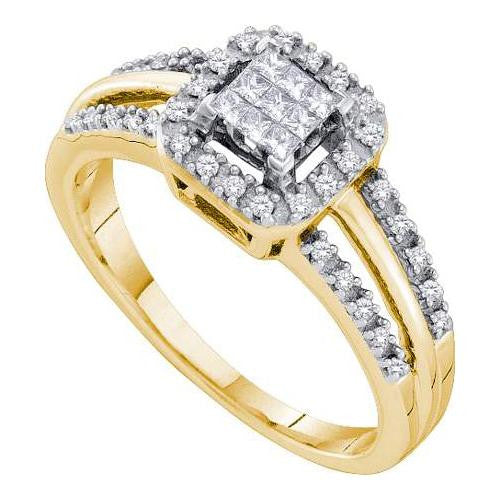 14KT Yellow Gold 0.25CTW DIAMOND INVISIBLE RING