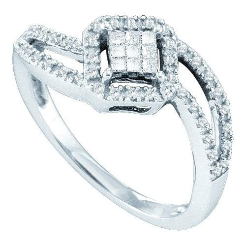 14KT White Gold 0.25CTW DIAMOND LADIES  INVISIBLE RING