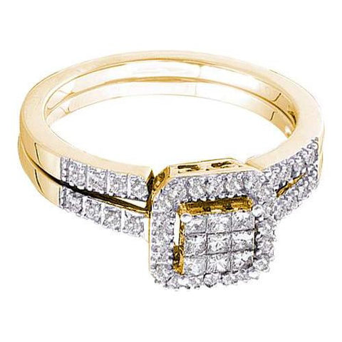 14KT Yellow Gold 0.38CTW DIAMOND LADIES INVISIBLE BRIDAL RING