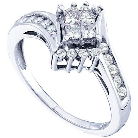 14KT White Gold 0.49CTW DIAMOND LADIES INVISIBLE RING