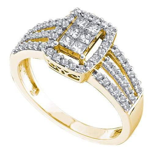 14KT Yellow Gold 0.50CTW DIAMOND LADIES  INVISIBLE RING