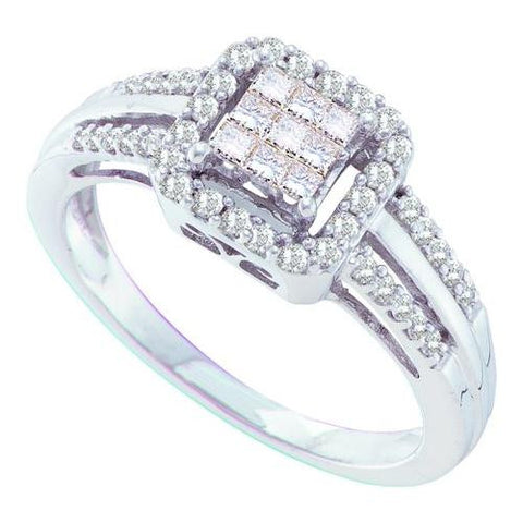 14KT White Gold 0.50CTW DIAMOND LADIES INVISIBLE RING