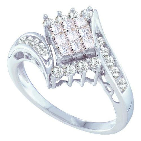 14KT White Gold 0.75CTW DIAMOND LADIES INVISIBLE RING