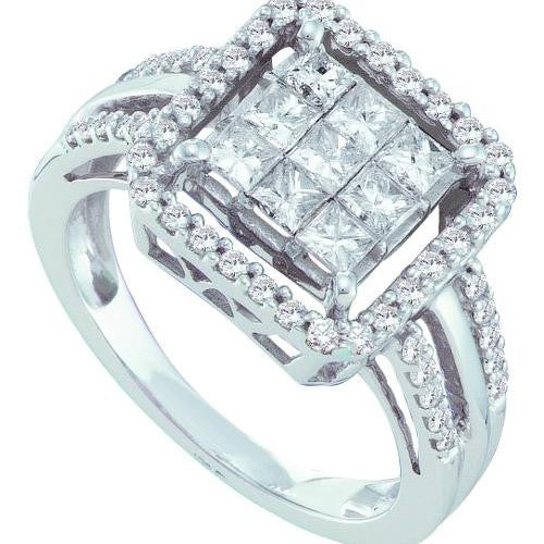 14KT White Gold 1.00CTW DIAMOND LADIES INVISIBLE RING