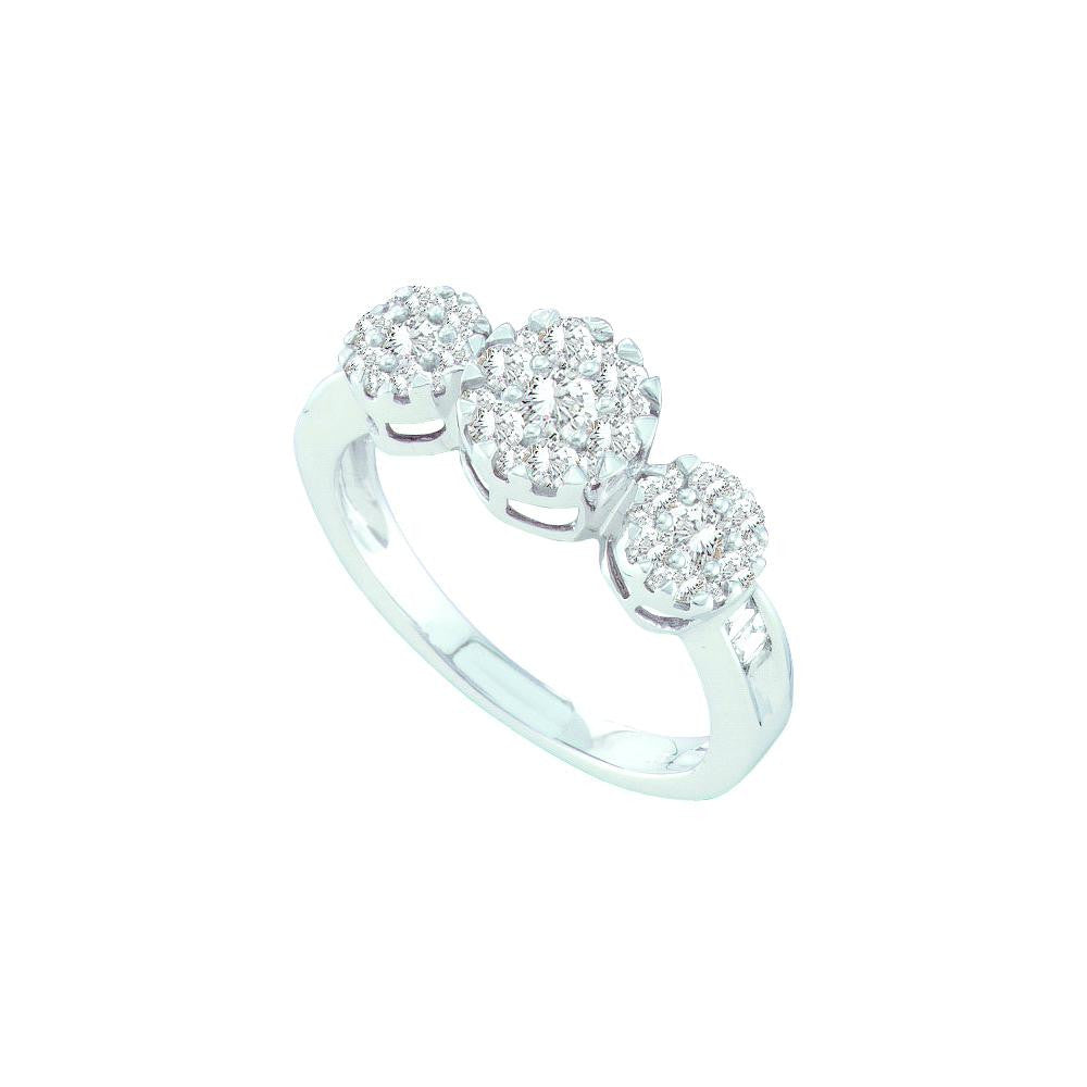 3-4CT-Diamond 3-FLOWER RING