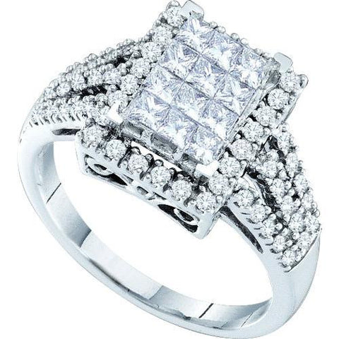 14KT White Gold 0.98CTW DIAMOND LADIES INVISIBLE RING