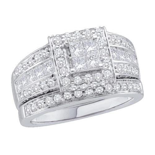 14K White-gold 1.65CTW DIAMOND INVISIBLE BRIDAL SET