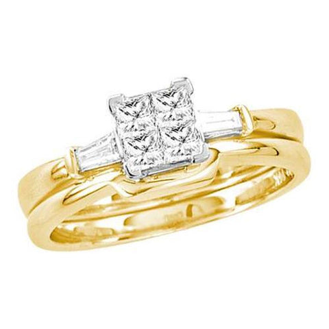 14KT Yellow Gold 0.50CTW DIAMOND INVISIBLE BRIDAL SET