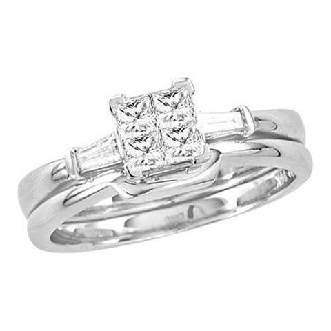 14K White-gold 0.50CT DIAMOND INVISIBLE BRIDAL SET