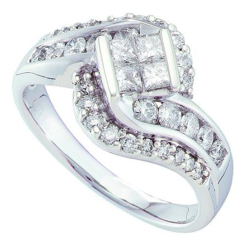 14KT White Gold 1.00CTW DIAMOND LADIES INVISIBLE SET RING