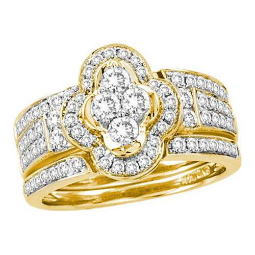 14K Yellow-gold 1.00CTW DIAMOND LADIES FASHION BRIDAL SET