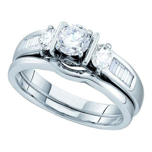 14KT White Gold 1.0CTW DIAMOND LADIES BRIDAL SET