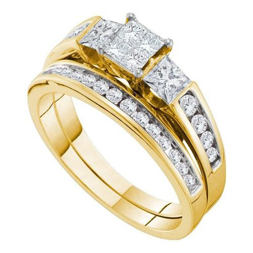 14K Yellow-gold 1.15CT DIAMOND INVISIBLE BRIDAL SET