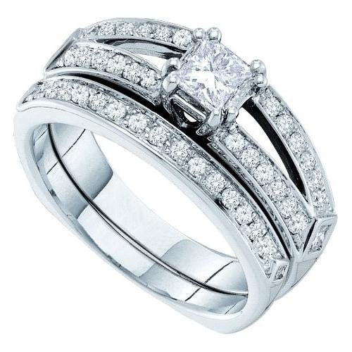 14KT White Gold 0.94CTW DIAMOND LADIES BRIDAL SET