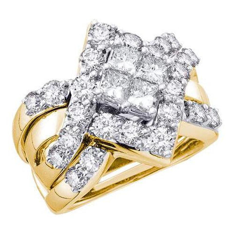 14K Yellow-gold 2.00CT DIAMOND INVISIBLE BRIDAL SET