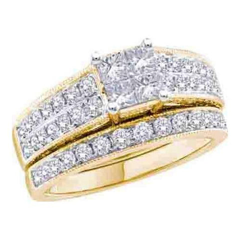 14KT Yellow Gold 0.77CTW DIAMOND LADIES FASHION BRIDAL SET