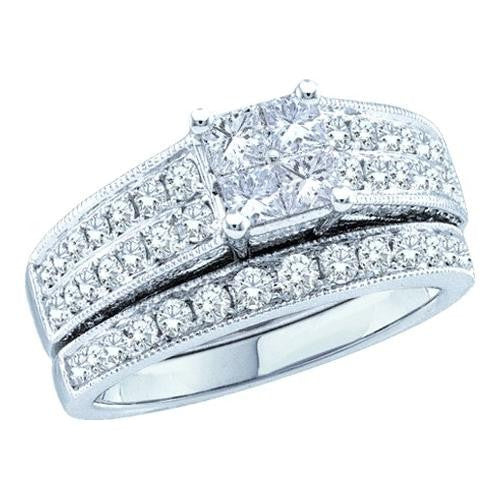 14KT White Gold 0.77CTW  DIAMOND LADIES INVISIBLE  BRIDALSET