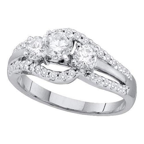 14KT White Gold 1.00CTW DIAMOND 0.40CTW  ROUND CENTER BRIDAL RING