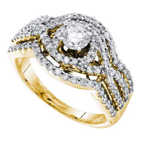 14KT Yellow Gold 1.02CTW DIAMOND 0.33CTW  ROUND CENTER BRIDAL RING