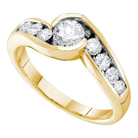 14KT Yellow Gold 0.51CTW  DIAMOND 0.25CT ROUND CENTER BRIDAL RING