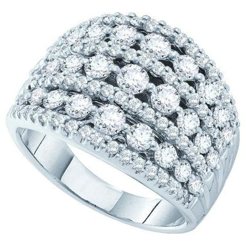 14KT White Gold 3.00CTW ROUND DIAMOND LADIES FASHION BRIDAL RING