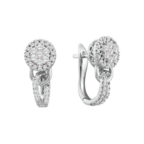 3-4CTW-Diamond FLOWER HOOPS