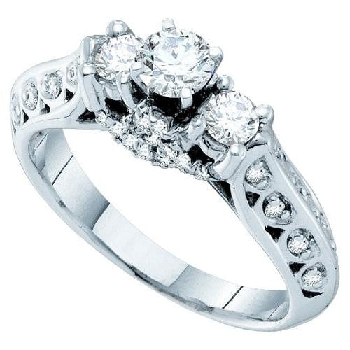 14KT White Gold 0.77CTW DIAMOND LADIES BRIDAL RING