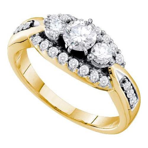 14KT Yellow Gold 0.98CTW DIAMOND 0.40CTW CENTER ROUND BRIDAL RING